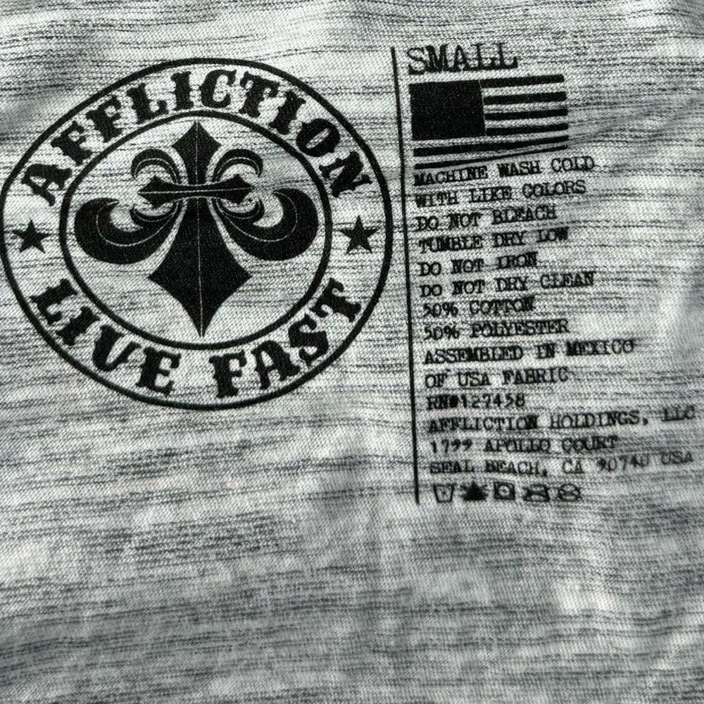 Affliction Men's Eagle Graphic Tank Top - Size: S/M/L/XL- Gray / Black - NWT - Picture 8 of 9